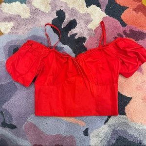 NWOT Zara red crop top - off the shoulder
